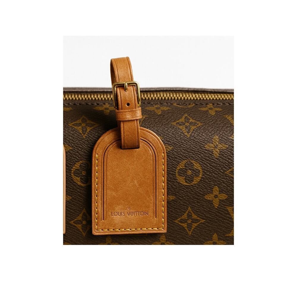 Preowned Authentic Louis Vuitton Vachetta Leather Luggage Tag & Strap Set of 2 - Picture 2 of 16